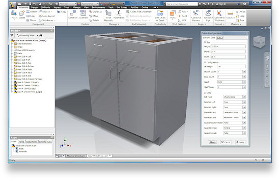 This is the main base cabinet Configurator included in the Cabinetmakers Configurator Package on the Cabinet Web Portal
