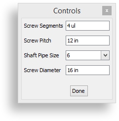 Controls for a Screw Conveyor Configurator